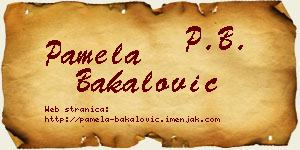 Pamela Bakalović vizit kartica
